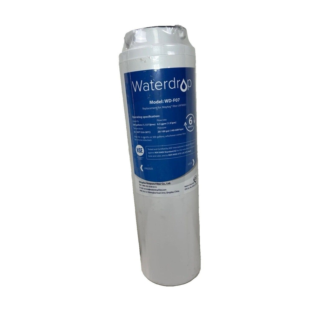 Waterdrop WD-F07 Fridge Water Filter (Replacement for Maytag UKF8001) - Sealed